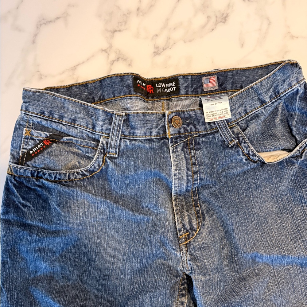 Ariat Blue Low Rise Bootcut Jeans with Classic Vintage Fade